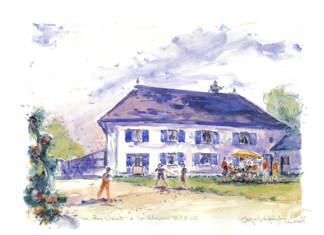 Aquarelle-Maison-Bleue